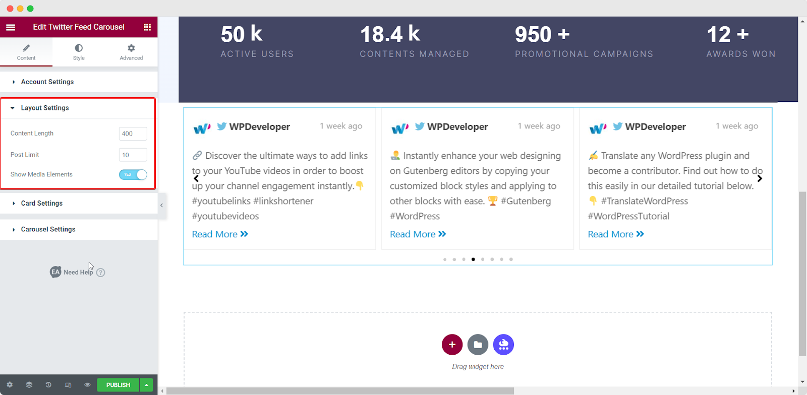 EA Twitter Feed Carousel