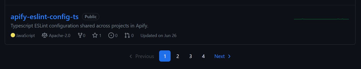 Python and APIs: screenshot of pagination